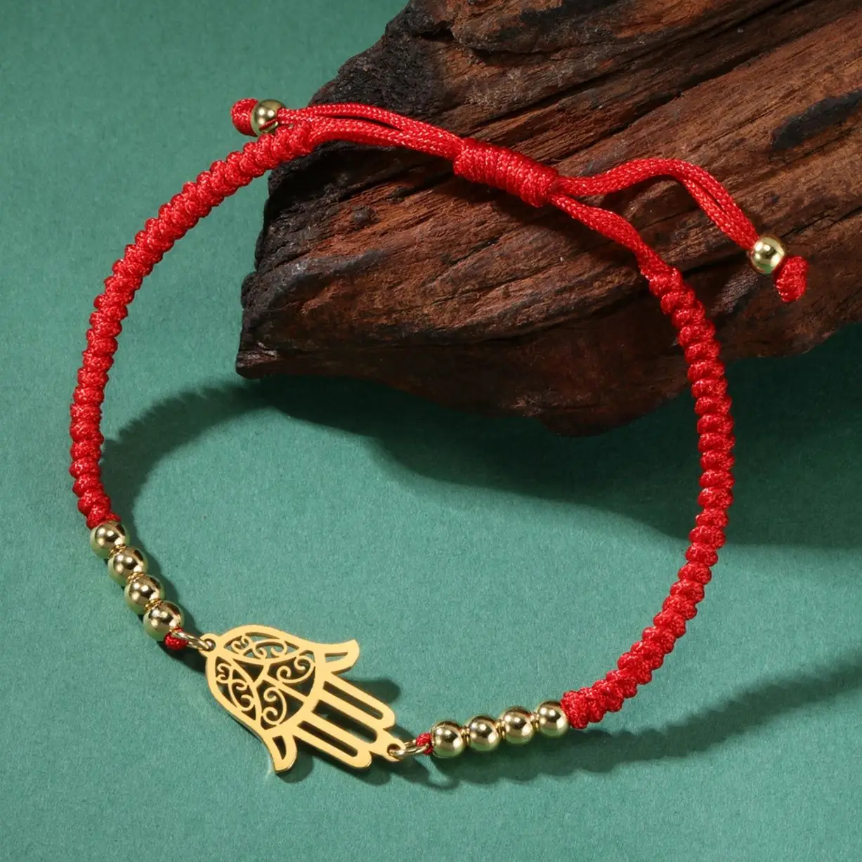 LIKGREAT Classic Hand of Fatima Adjustable Bracelets Lucky Amulet Hamsa Spiritual Jewelry Stainless Steel Men Women Wiccan Gift