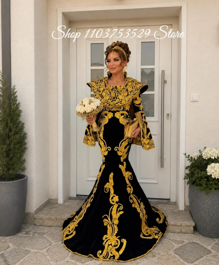Maßgeschneidertes Exquisites Algerisches Hochzeitskleid Besticktes Muslimisches Arabisches Ethnisches Brautkleid Traditionelles Abendkleid Formelles Kleid 2026