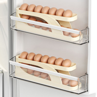 Automatic Scrolling Egg Rack Holder Storage Box Egg Basket Container Organizer Rolldown Refrigerator Egg Dispenser For Kitchen