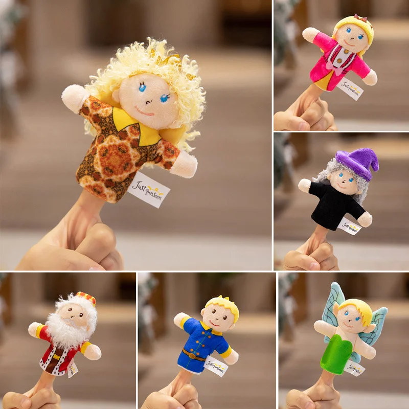 Bambola da fiaba per bambini, bambola da gioco di ruolo, bambola da dito, bambola giocattolo di peluche, re/reina/principessa/principessa/sorcia, giocattolo educativo