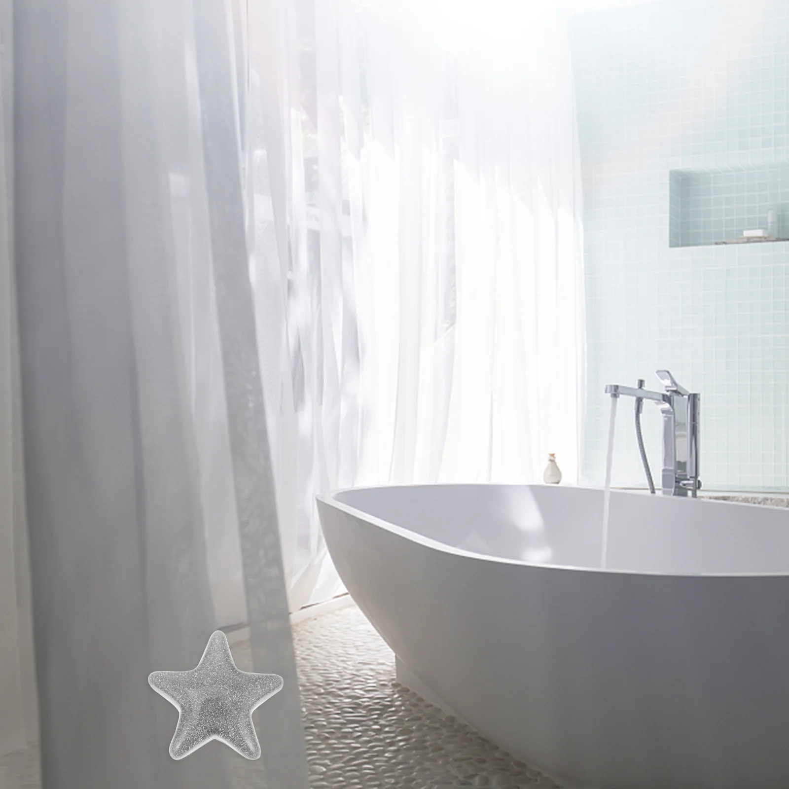 

6 Pairs Magnetic Curtain 5 Star Shaped Drapery Blocks Bathroom Diy Window Draping Accessories Windproof Hanging Tools