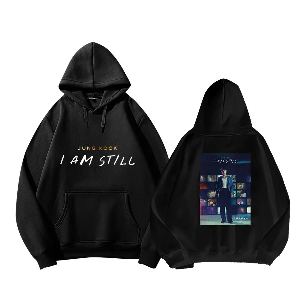 KPOP Jung Kook อัลบั้ม Golden Hoodie I AM SITLL โปสเตอร์พิมพ์โลโก้แฟชั่น Hooded Sweatshirt ฤดูใบไม้ผลิฤดูใบไม้ร่วงผ้าฝ้ายพัดลมของขวัญ