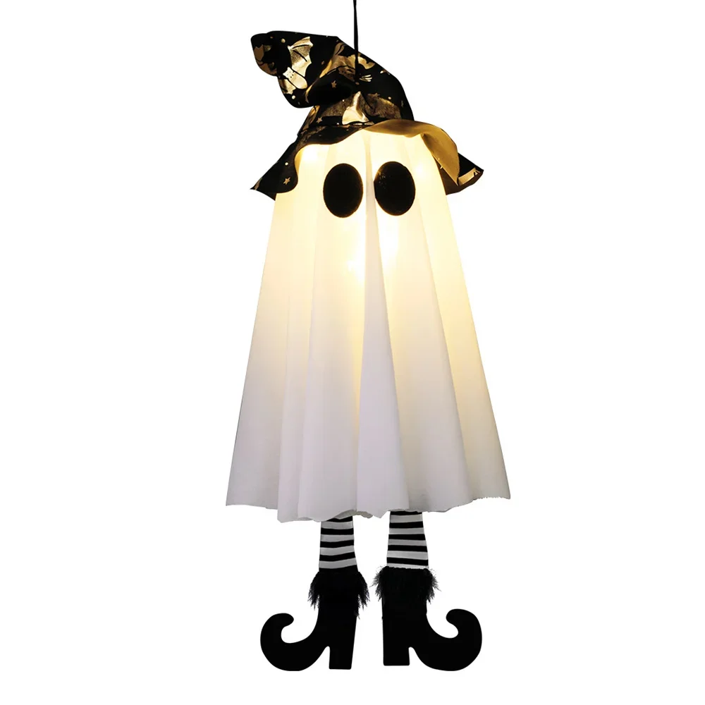 Halloween led espectro luzes diy pendurado ornamentos lâmpada de decoração a pilhas com incluído para árvores porches e janelas