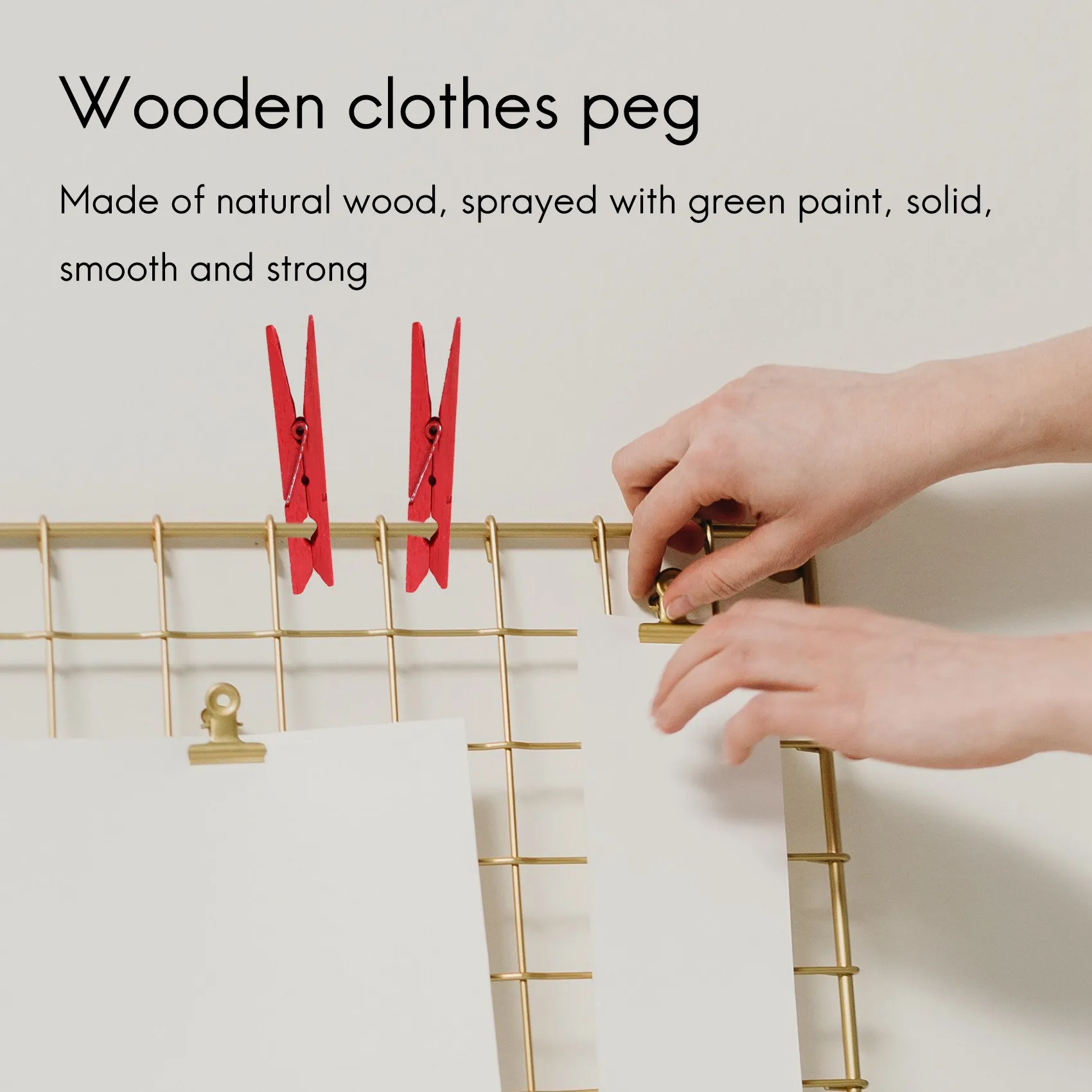 3-Inch Large Natural Colorful Wooden Clothespins, Set Of 50 Pins, Assorted Colors-B51B