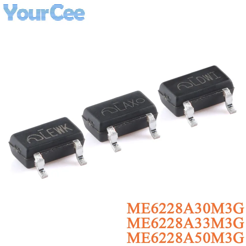 50Pcs ME6228A30M3G ME6228A33M3G ME6228A50M3G SOT-23 5V 3.3V 3V 150mA Load 0.8uA Low Power 30V High Voltage Linear Regulator