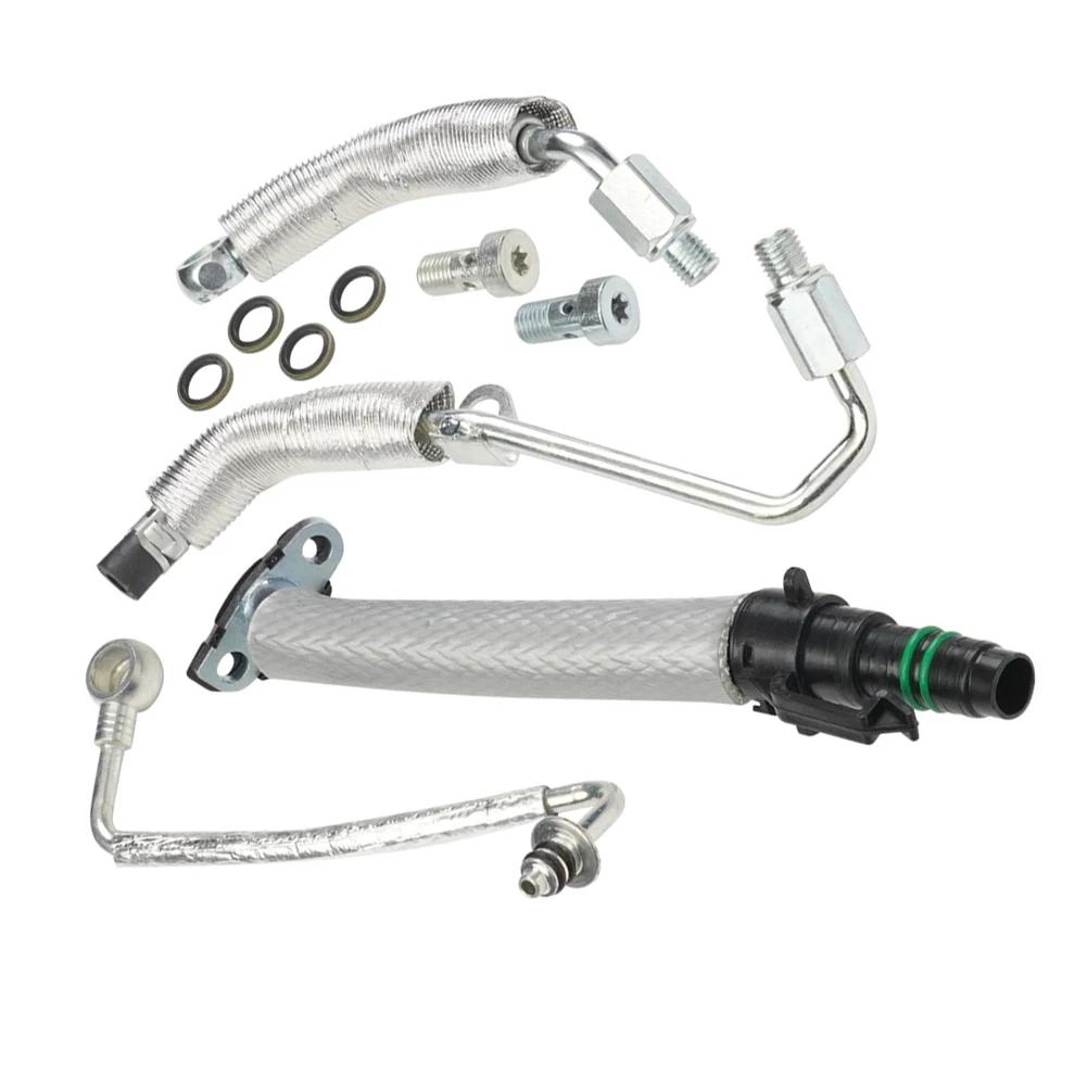 

55567067 55587854 1Set Turbo Oil Return Drain Pipe & Oil Feed Hose Tube Kit For Vauxhall Car Accessories