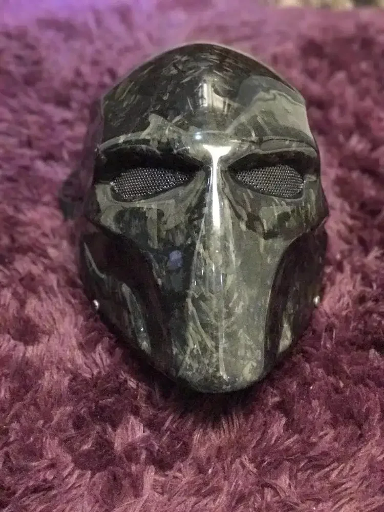 재고 있음 럭셔리 풀페이스 할로윈 마스크 진짜 탄소 섬유로 제작된 파티용