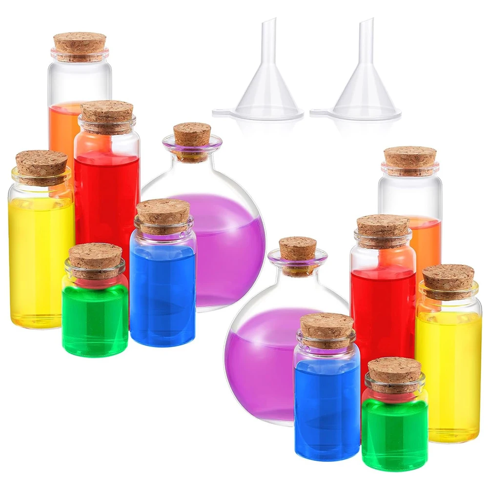 

12 Pcs Mini Glass Bottles Mini Jars with Cork Stoppers Decorative Potion Bottles Small Glass Vials Wishing Message Bottle