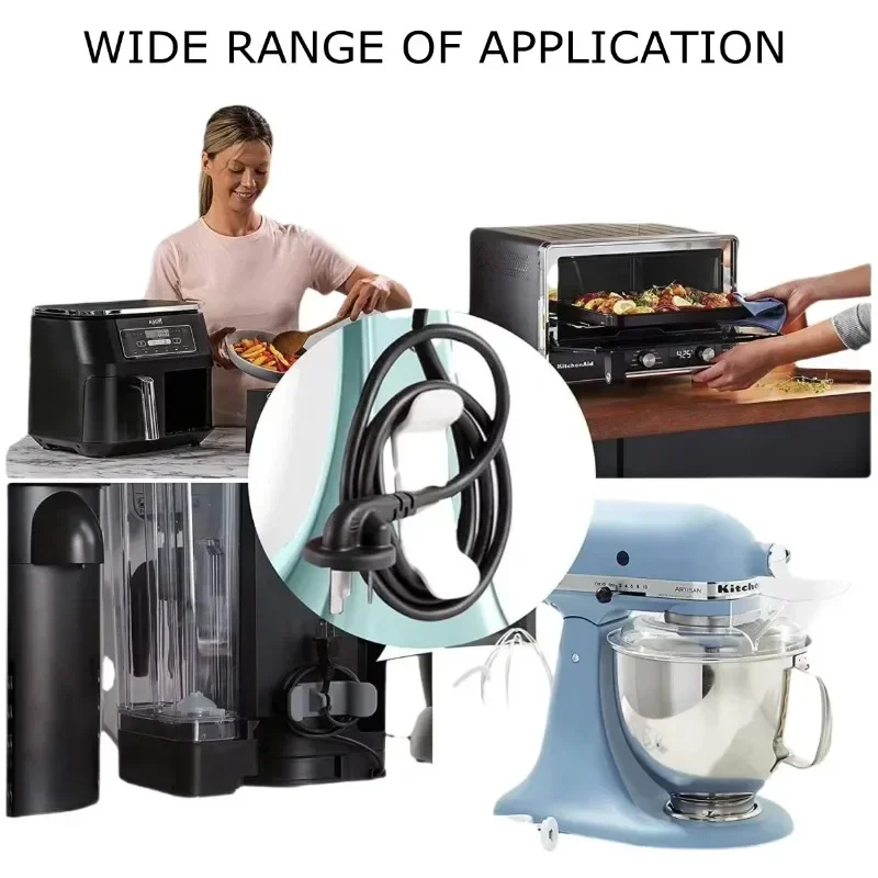 10PCS Kitchen Cord Organizer Cable Winder Management Accessories Self Adhesive Clip Kit Cookware Utensil