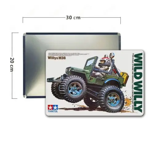 Metal Poster Vintage Rc Car Wall Deco Tin Sign Plaque Tamiya Wild Willy Boxart