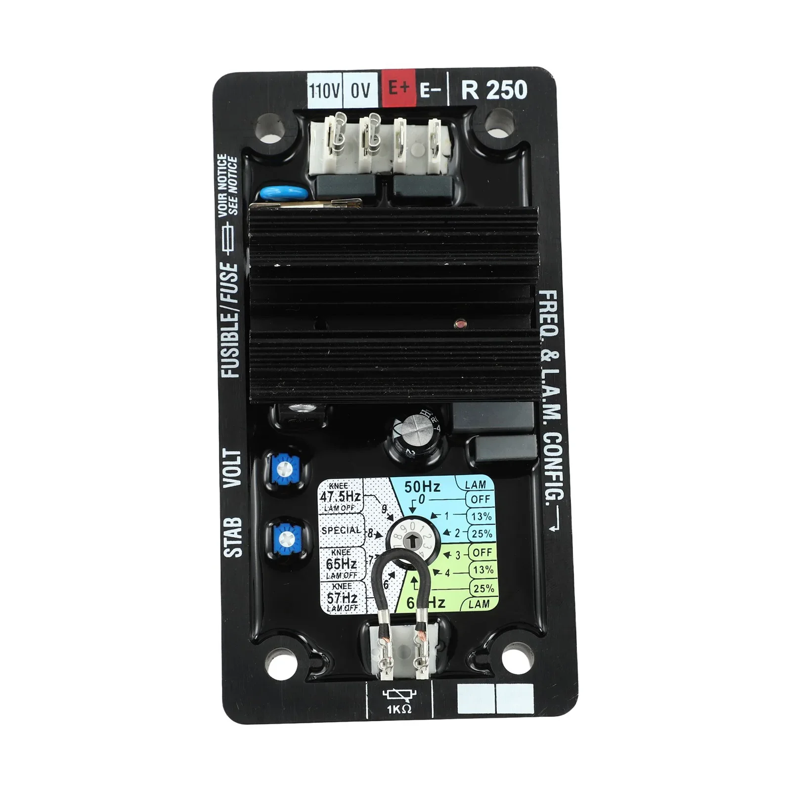 

Fuse Protection AVR R250 AVR Controls Module Simple Setting Transistor Controlled Power For Parallel Excitation
