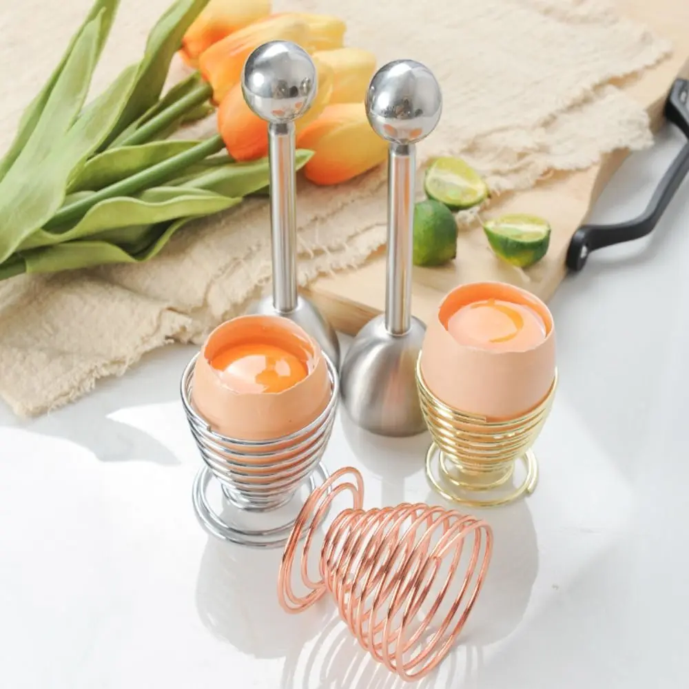 Kitchen Tool Stainless Steel Egg Shell Opener Multifunction Creative Egg Cups Stand Holders Practical Egg Topper Cutter Raw Egg