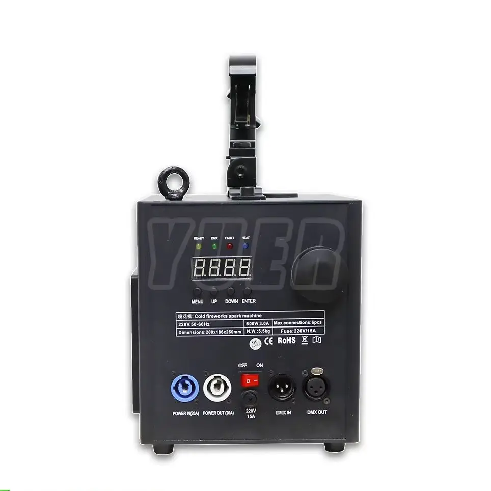 2PCS Electionic Cold 600W Upside Down Spark Spary Machine Stage Effect With Hanging Hook DMX Remote Control Wedding Party