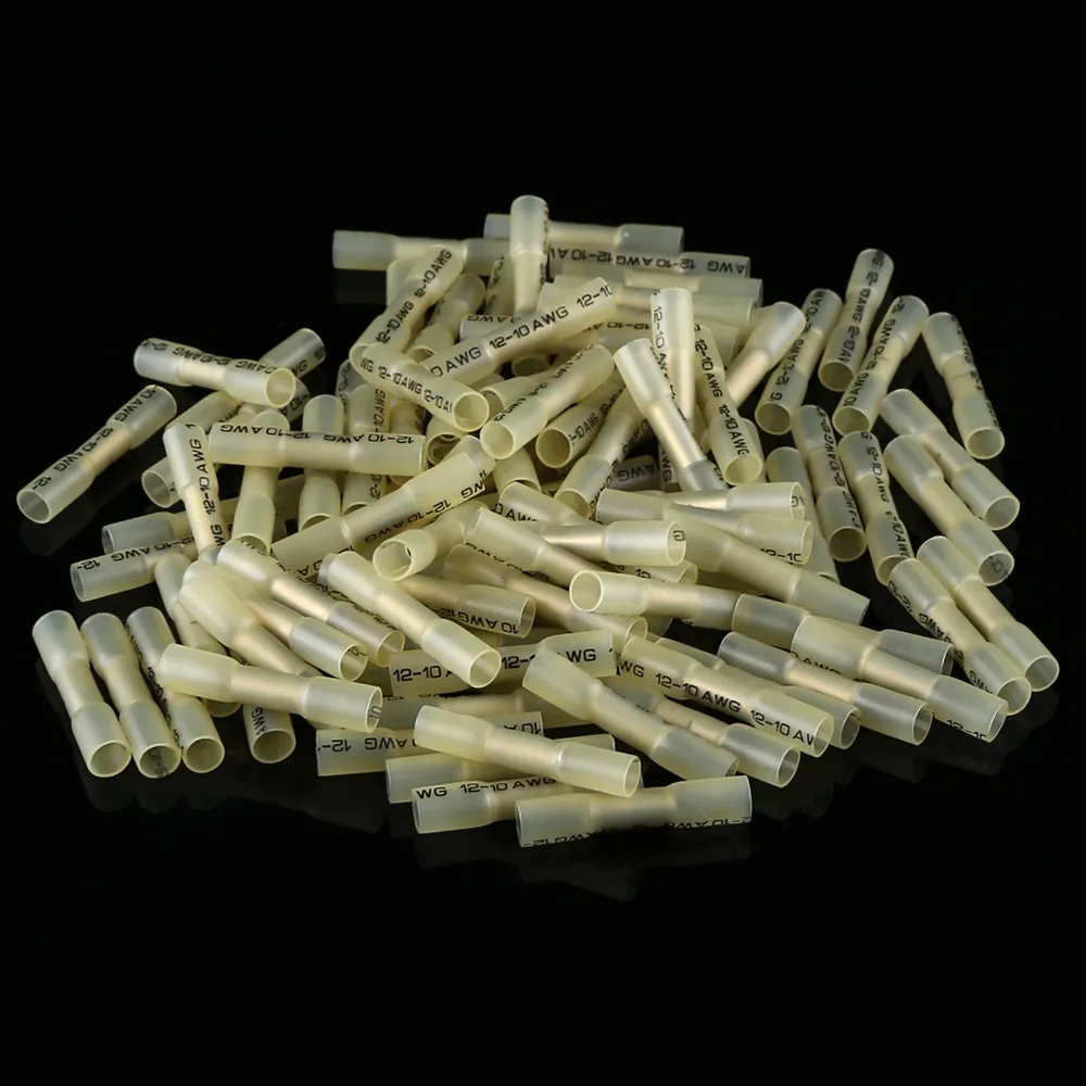 300 قطعة أحمر أزرق أصفر الحرارة يتقلص موصلات الأسلاك 22-16AWG / 16-14AWG / 12-10 AWG مقاوم للماء تجعيد محطات مجموعة متنوعة