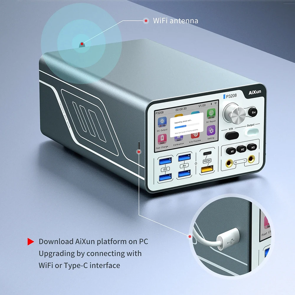 Aixun P3208 320W Intelligent Regulated Power Supply One-click Power-on Tool for Mobile Phone Repair Motherboard Battery Testing
