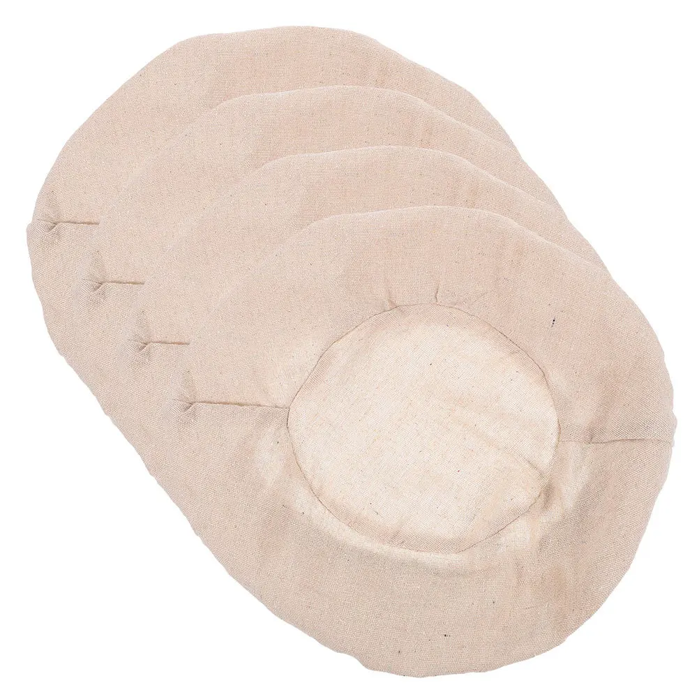 

4 pcs Banneton Proofing Cloth 23Cm Round Bread Proofing Basket Liner Breathable Reusable Cotton Linen Dough Fermentation Mat For