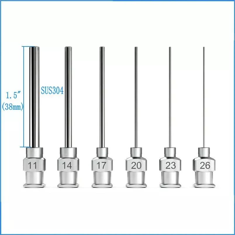12PCS/LOT all metal dispensing needle 1/4inch,1/2inch,1inch,11/2inch-cannula blunt-end