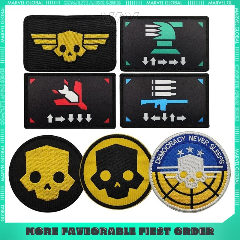 

8cm/3.15in Hell Divers 2 Patch Diver Embroidery Cloth with Velcro Badge Ornaments Collection Accessory Gift Boys Game Peripheral