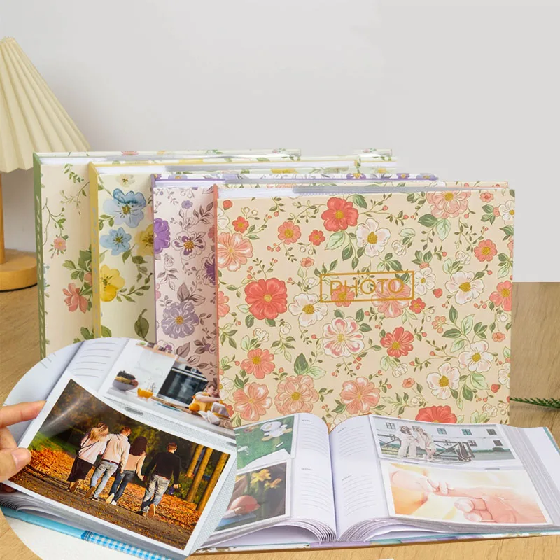 6 Inch Square Photo Album 50 Pages Scrapbook Premium Memory Book Wedding Family Portrait Album Gift for Loved Ones