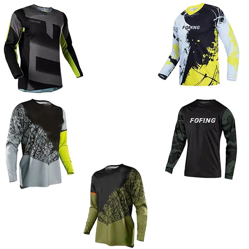 

Men's Women's Motocross Cycling Jersey FOFING Motocross T-Shirt Quick-Dry Breathable Downhill Jersey