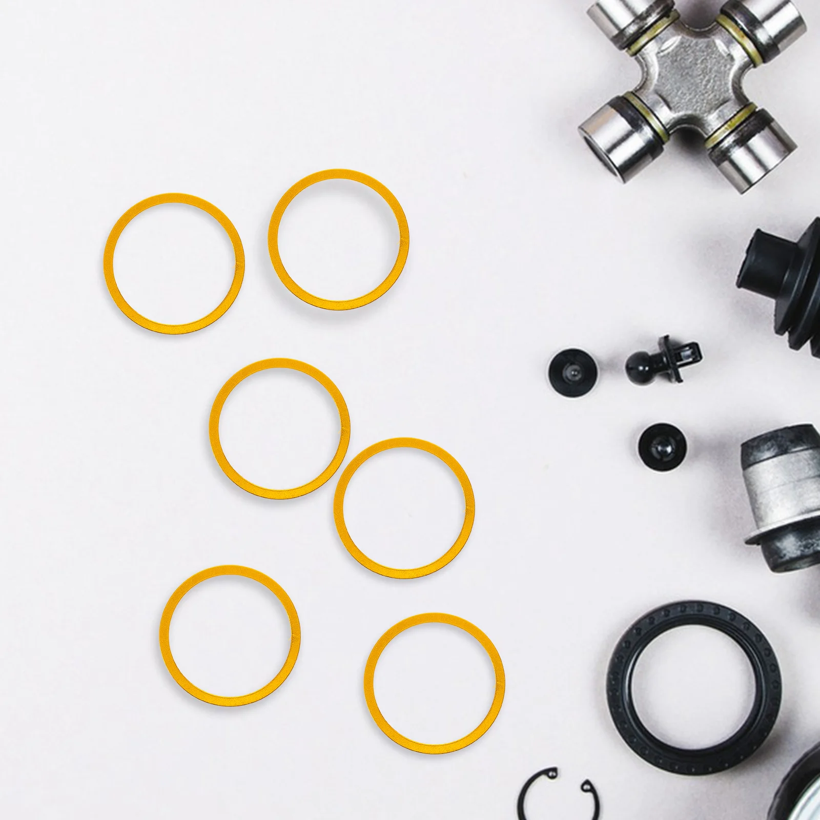 6Pcs Bike Headset Spacer Set Aluminum Alloy Lightweight Stem Spacers 10 5 3 2mm Threadless for Mountain Road Bike Headset Base