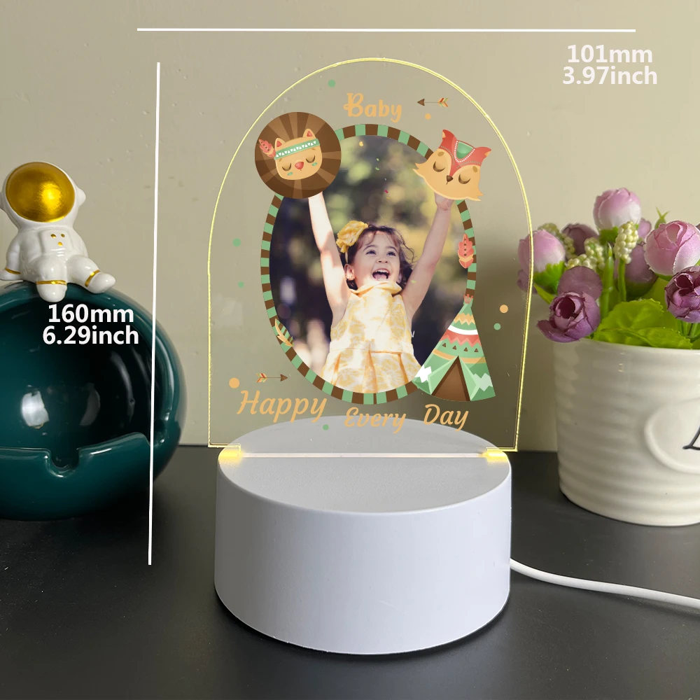 Personalized Custom BABY Modern  Night Light Kids Toy 3D Night Light With Crack Basebirthday Gift Children'S Lamp