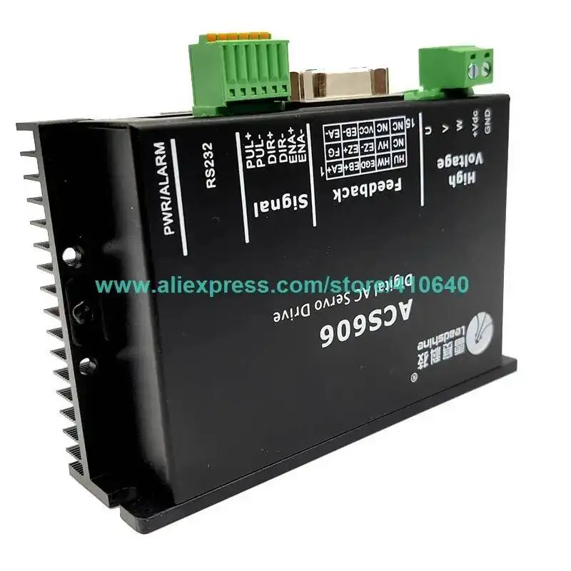 Genuine Leadshine ACS606 DC Input Brushless Servo Drive with 18 to 60 VDC Input Voltage and 6 A Continuous 18 A Current