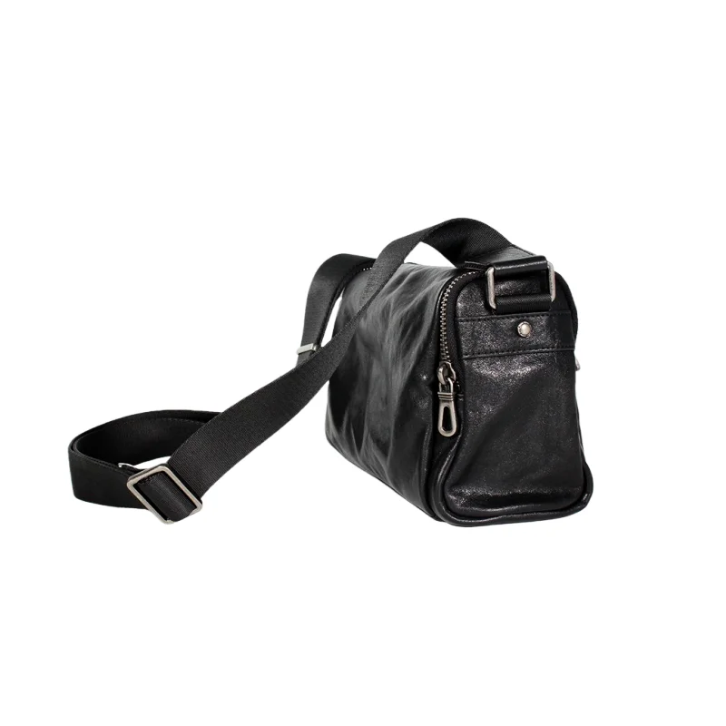 Genuine Leather Crossbody Bag for Men Fashion Side Bag Casual Large Capacity Messenger Shoulder Bags Zipper Sling Bag Cowhide