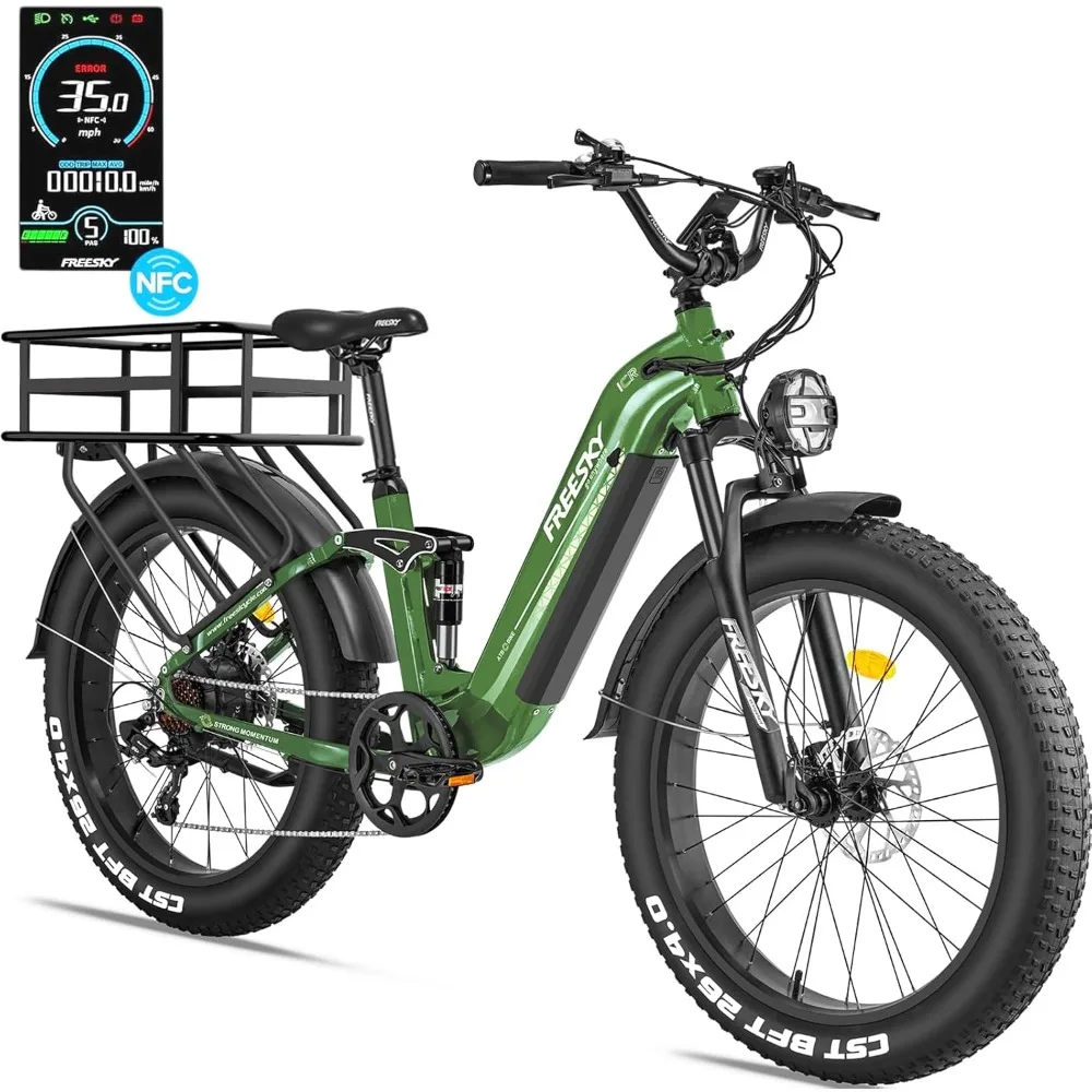 Electric Bike for Adults 1600W Power Motor 48V 25AH Ebike, Step-Thru Ebike up to 35MPH & 105Miles Max Range,with Samsung Battery