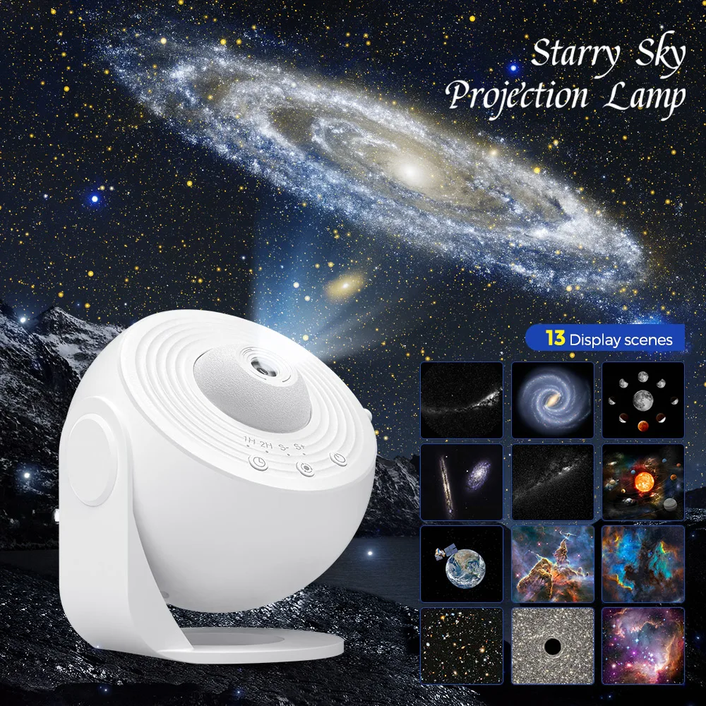 Globe White Projection Lamp, HD Starry Sky Lamp Bedroom Full Of Starry Atmosphere Lamp, Christmas Birthday Party Gifts, For Girl