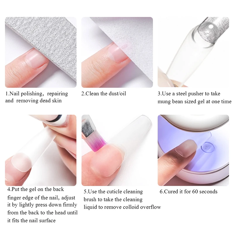 24pc False Nail Tips Matte&Transparent Tips Fake Nail Natural Coffin&Square False Nails Acrylic UV Gel Nail Polish Manicure Tool