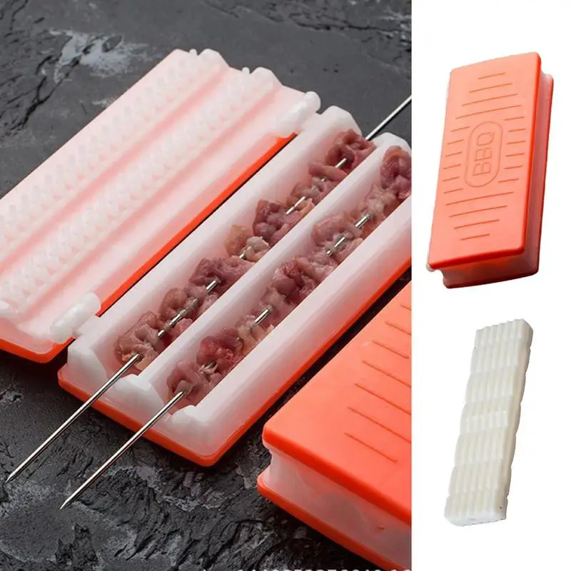 Manual Kabob Mould Portable Reusable Barbecue Meat Skewer Box For Parties  BBQ Gadget for Camping, Family Gathering, Picnic