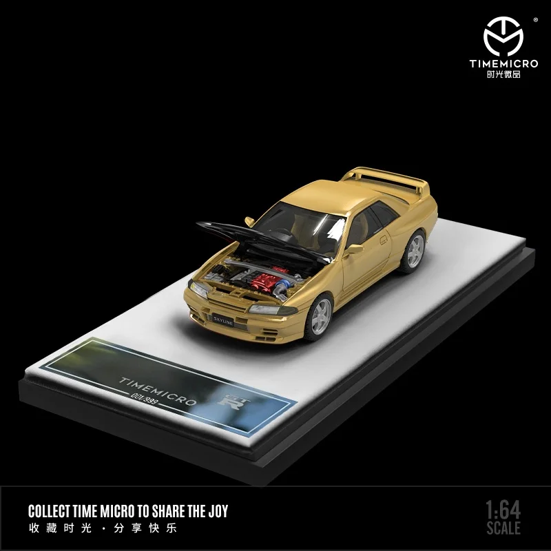 

TimeMicro 1:64 skyline GTR R32 gold alloy car model