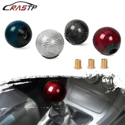RASTP-Real Carbon Fiber Gear Shift Knob Round Ball Manual Transmission Shifter Lever Knob Car Modification Handle Knob SFN031