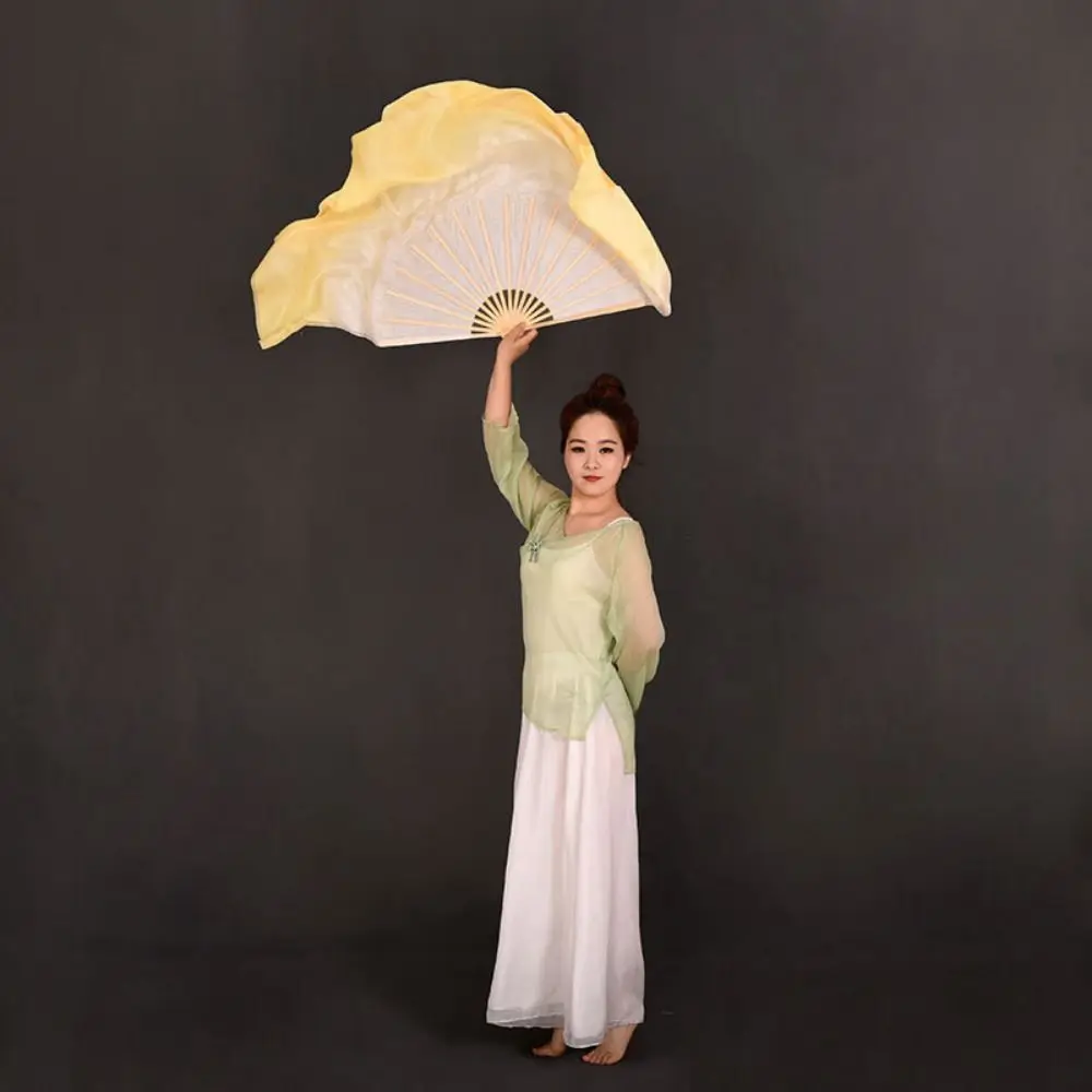 31cm Bamboo Chinese Short Bellydance Fan 10/20cm Half Circle Silk Colorful Children Bamboo Fans 10 Styles Hand Dye Adults Fan