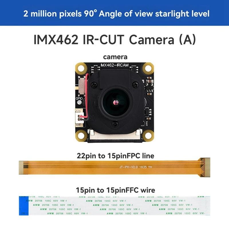 IMX462 Webcam IMX462 Módulo de câmera USB IR-CUT Starlight Câmera Forraspberry Pi Módulo de câmera USB de foco fixo