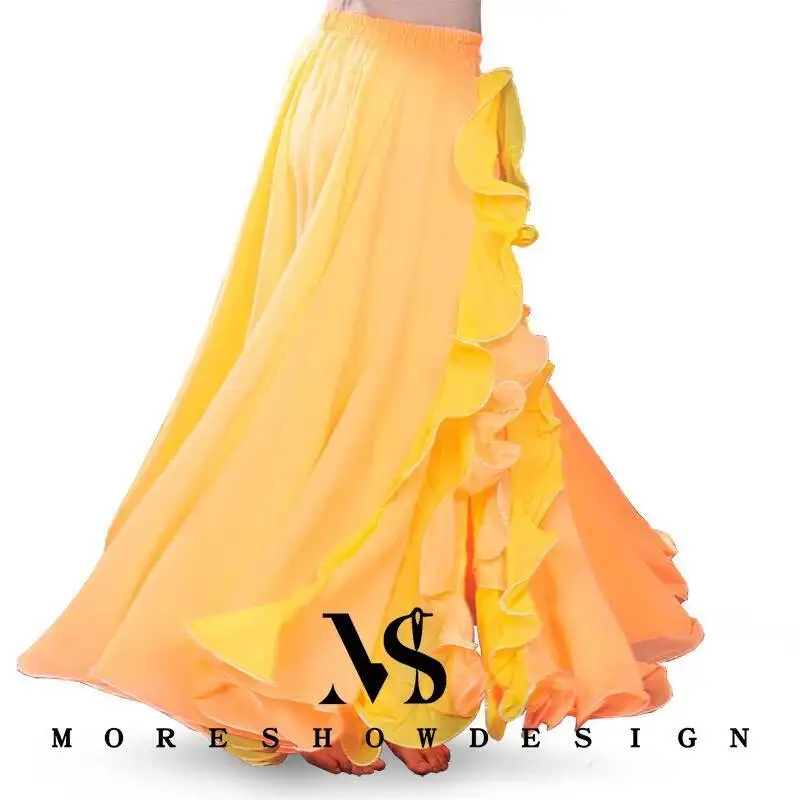 Picture 7: Belly Sexy Long Chiffon Skirt For Women Summer Dance Outfit Suit Big Swing Performance Accessories Dancewear