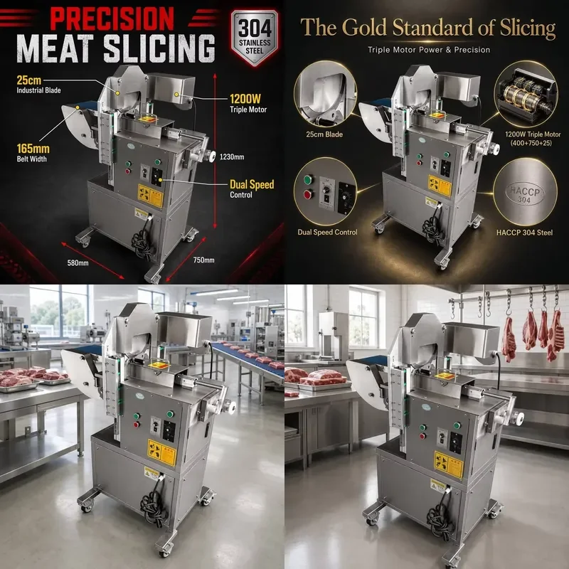 for 260 Type Commercial Fresh Meat Slicer with 400W Blade Motor 750W Lift Motor 25W Knife Motor and Two Speed Controller