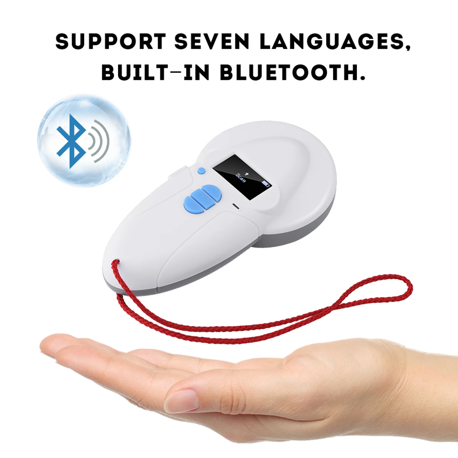 Animal Reader Handheld Rechargeable Animal Chip ID Reader Microchip RFID Scanner Microchip Scanner Pet Reader Microchip Reader