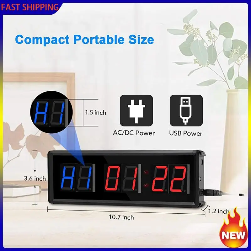 

Hot Trend-3X Gym Timer,LED Interval Timer Digital Countdown Wall Clock Fitness Timer,1.5Inch Digits Down/Up Clock Stopwatch