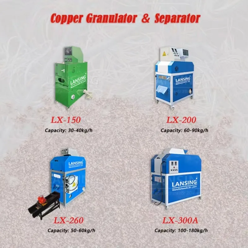 40kg/H Scrap Cable Copper Wire Recycling Machine Home Use Mini Copper Wire Granulator Machine Small Copper Wire Granulator