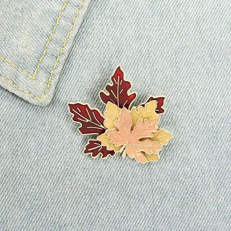 Maple Leaf Soft Enamel Pin Custom Multi-layer Brooches Bag Lapel Pin Cartoon Plant Jewelry Gift for Kids Friends