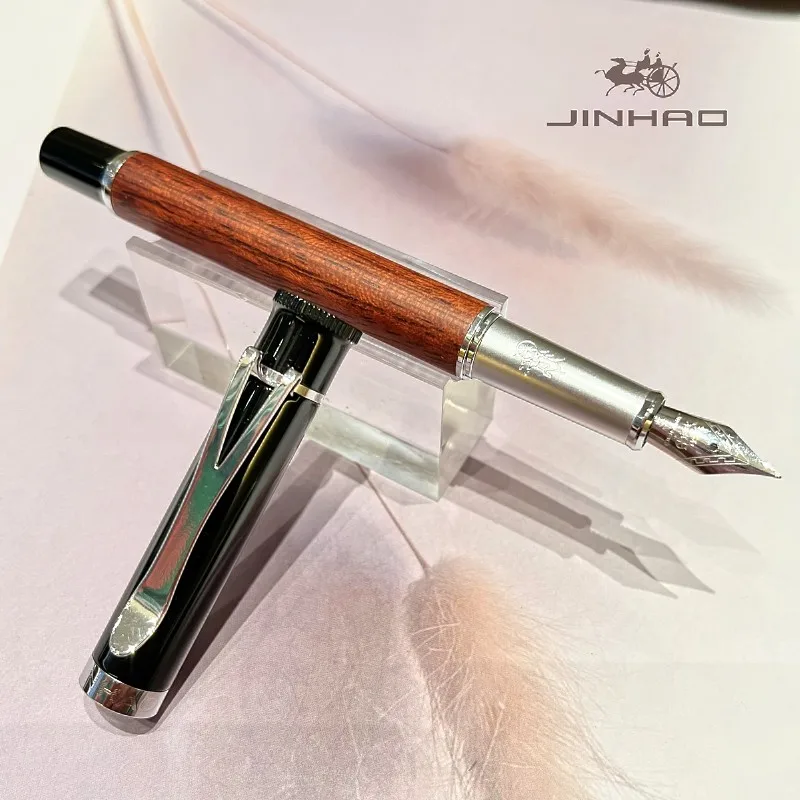 1 Stück JINHAO Fancy Nice Writing Gift Klassischer Füllfederhalter aus Metall/Holz, Business- und Bürodesign, ideal für die Sammlung – Detail 1
