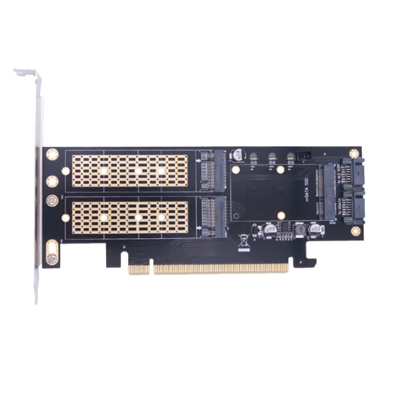 M2 NVMe SSD NGFF to PCIE 3.0 X16 Adapter M Key B Key MSATA PCI Express 3.0 M.2 NVME SSD M2 SATA 3 in 1 Converter