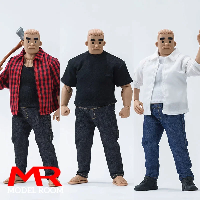 

Мужская футболка в масштабе 1/10, рубашка, брюки, джинсовая модель одежды, подходит для без изменений Nt-03, сильный солдат, экшн-фигурка, тело куклы