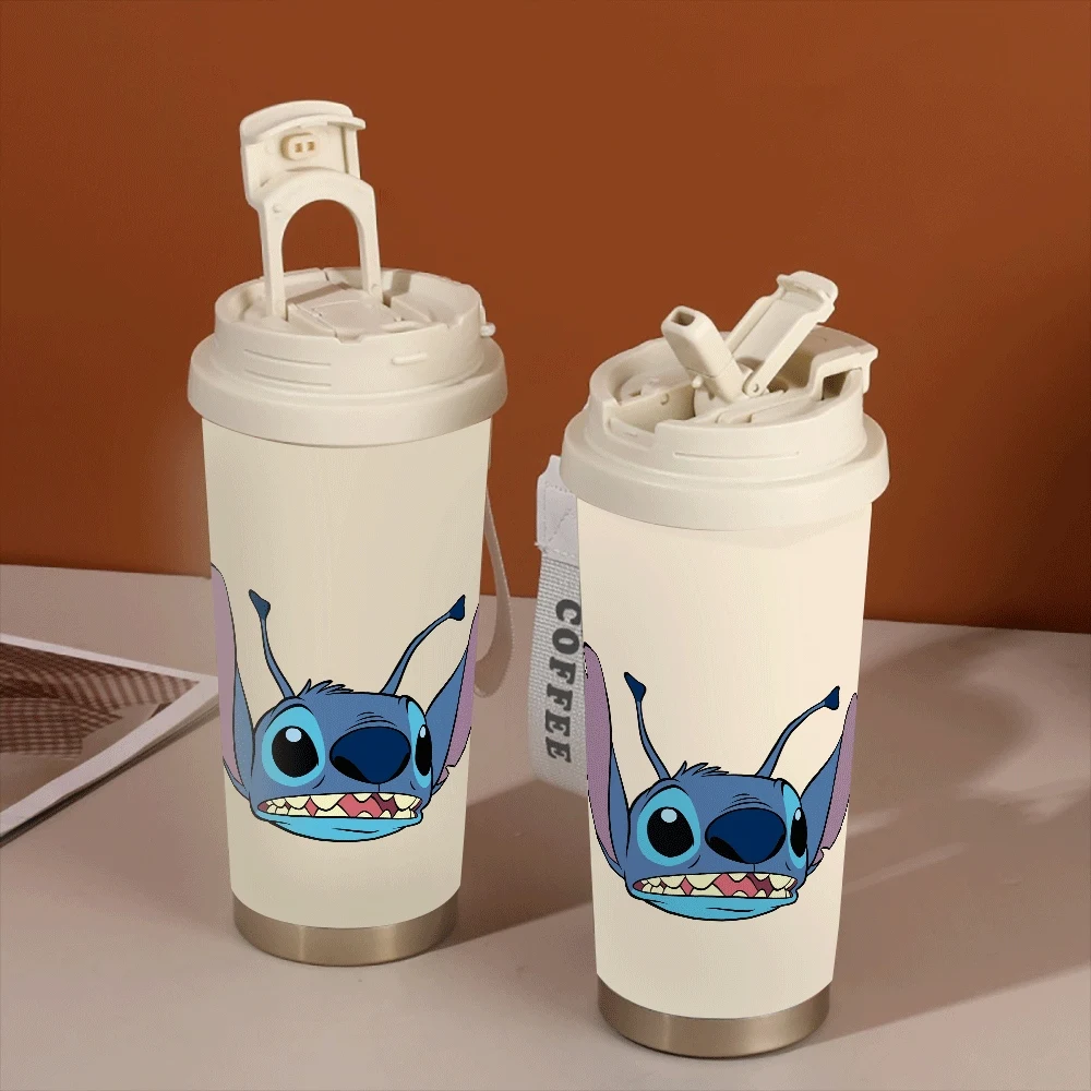 

Stitch Angel Drinking Cup Bottle 304 Stainless Leakproof Hildren Adults Portable Student Water Cup Stitch Series Anime Kawaii