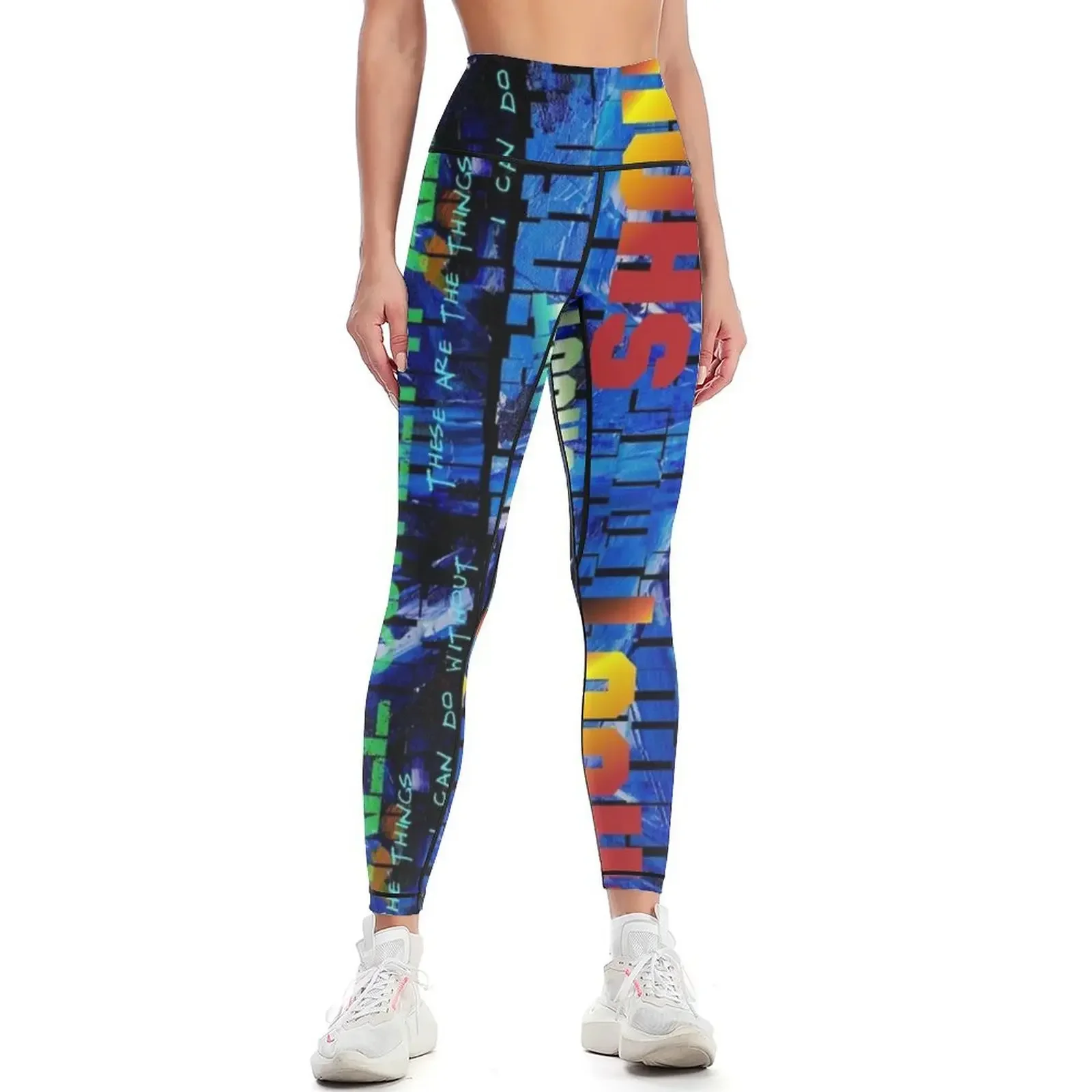 

Shout, Shout, Let it All Out, These Are the Things I Can do Without - funky background Leggings