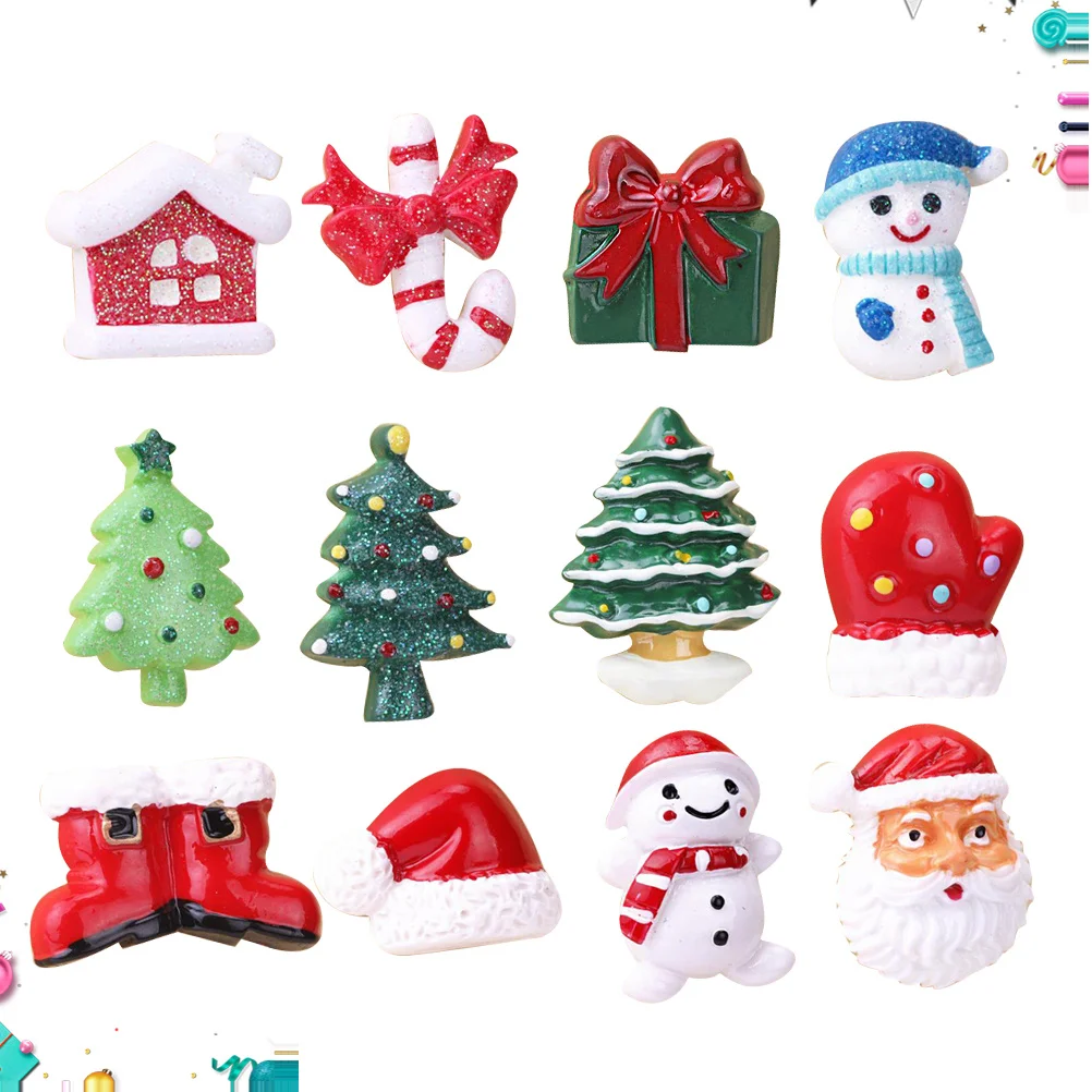 

12Pcs Christmas Resin Cartoon Fridge Magnets DIY Magnetic Stickers Home Office Decoration Refrigerator Sticker
