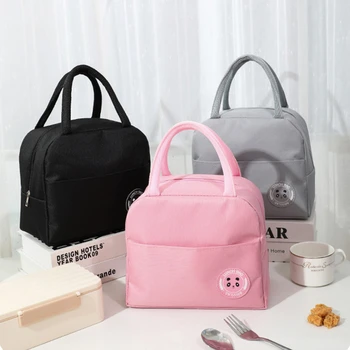 กล่องเก็บอุณหภูมิแบบพกพาเก็บความเย็นกระเป๋าใส่ข้าวกลางวันกระเป๋าทำความเย็นอ็อกซ์ฟอร์ดภาชนะใส่อาหารปิกนิกโรงเรียนเก็บความร้อนสำหรับผู้ชายผู้หญิงเด็กกล่องอาหารกลางวันสำหรับเดินทาง