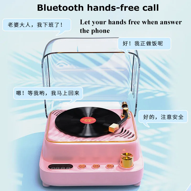 Mini Bluetooth Lautsprecher Retro Vinyl Plattenspieler tragbare FM Radio Karaoke Mikrofon Sound box Stereo Musik Player Freis prec heinrich tung cal